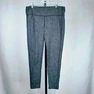 Athleta Women's Chaturanga Swirl‎ Leggings Tights Size L Grey